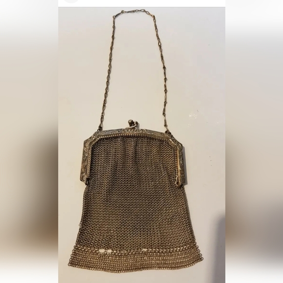 Vintage Antique Whiting & Davis Flapper Purse Link Bag With Clasp - Picture 1 of 8